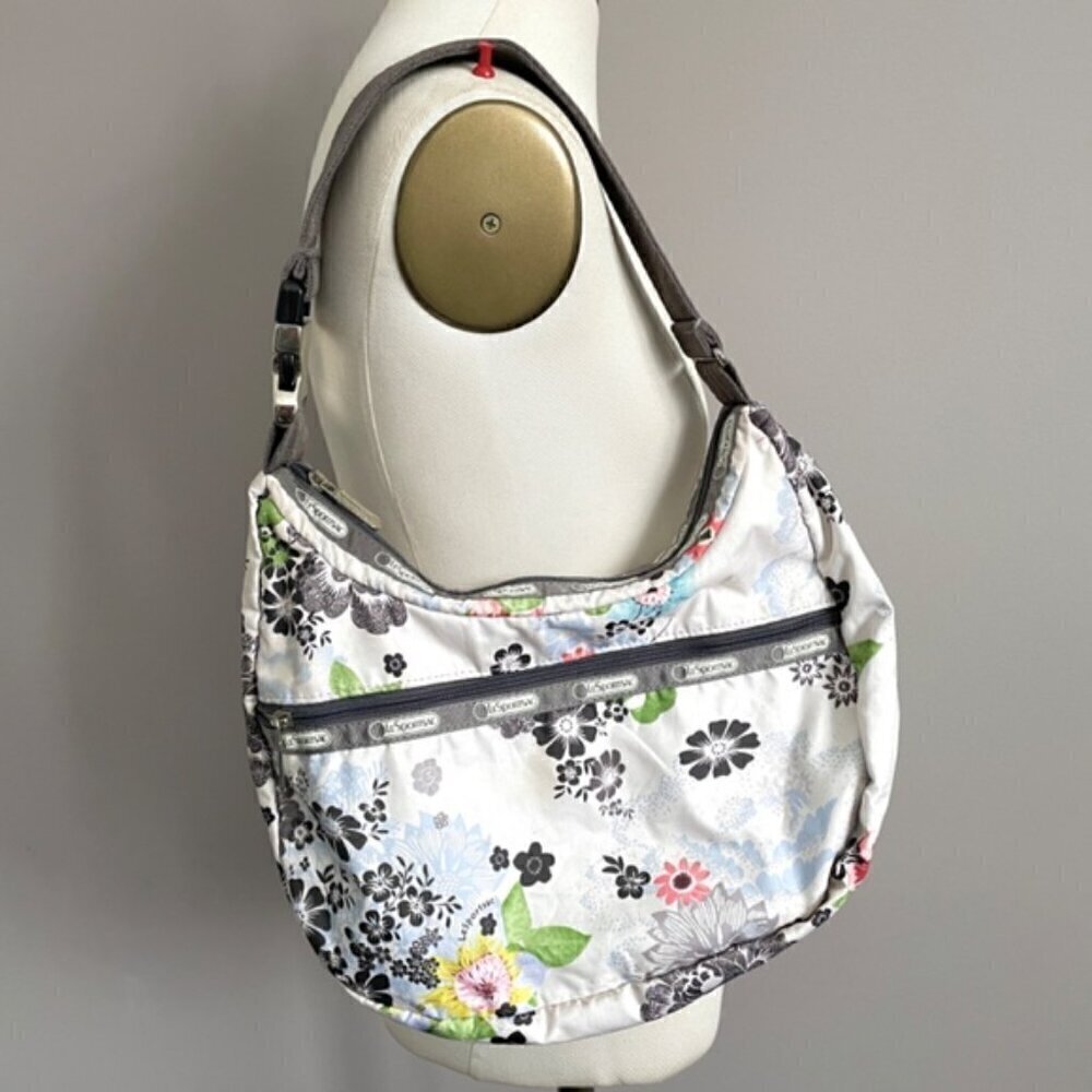 LeSportsac White Floral Shoulder Bag - Medium
